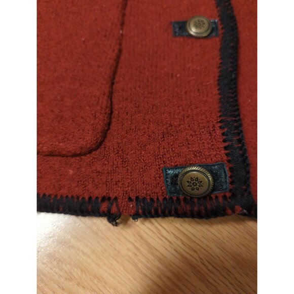 Woolrich Sweater Cardigan Womens Medium Red Button Up Embroidered Pockets - Picture 3 of 10